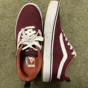 burgundy lace up old school vans